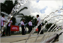 Wet Wet Land  Media & HMSB Associates checking out the Wet Track in SIC.