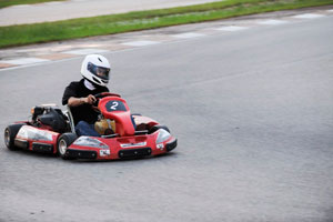 Justin from Shift Magazine tackling the sharp corner of the circuit.